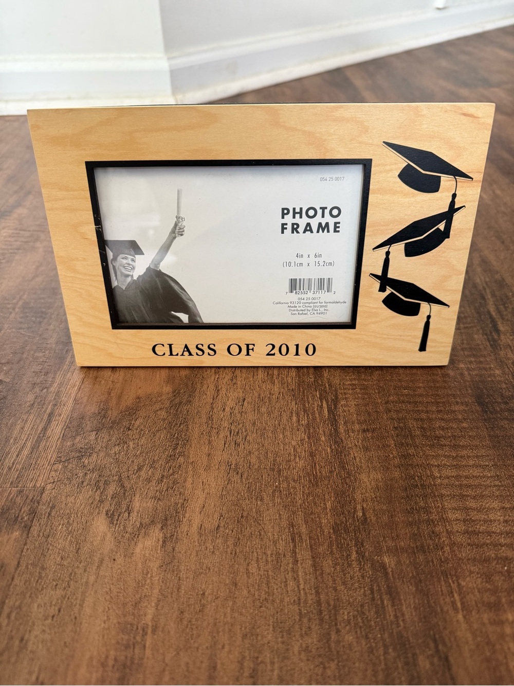 Class of 2010 Wooden Graduation Photo Frame - Natural Wood with Black Accents